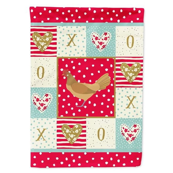 Carolines Treasures CK5259GF 11 x 0.01 x 15 in. Frisian Friesian Chicken Love Flag Garden Size