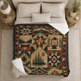 thumbnail image 5 of Rustic Cabin Scene Forest Green Brown Patchwork Design, Rustic Camping Scene, Warm Flannel Blanket for Cabin and Lodge, Outdoor Lovers Friendship Gift, Artistic Home Decor, 5 of 9