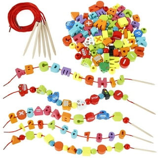 Large Hole Oval Beads for Kids, Plastic Lacing Beads, Colorful Craft Beads  for Threading, Fine Motor Beads for Homeschool, Jewelry Making 