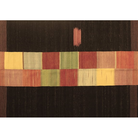 Ahgly Company Indoor Rectangle Abstract Brown Contemporary Area Rugs, 7' x 10'