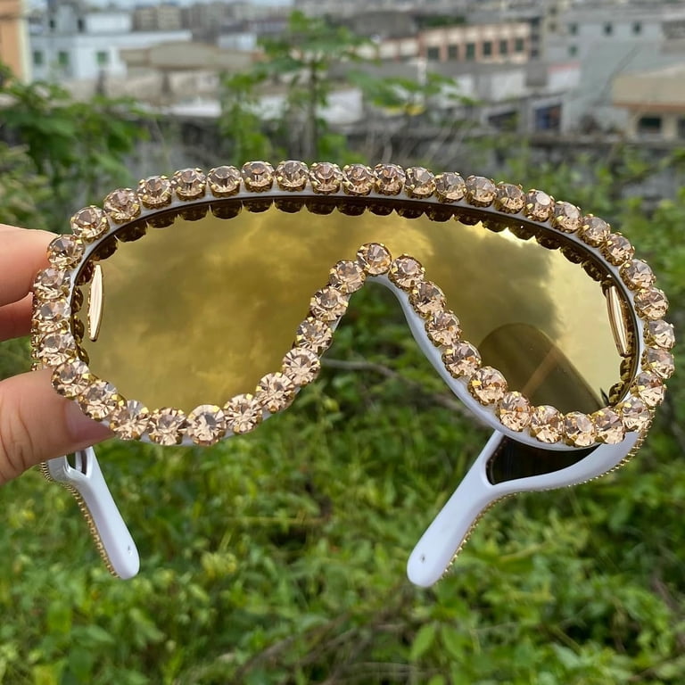 Ladies Oversized luxury rhinestone sunglasses Womens Oversized Rhinestone Sunglasses Luxury Diamond  main image 3