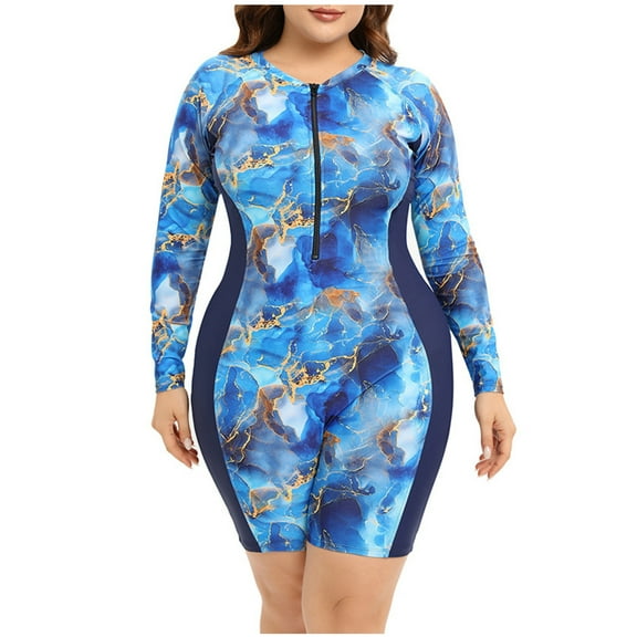 Buigttklop Womens Rash Guard Swimsuit Boyleg Long Sleeve One Piece Bathing Suit Upf 50 Zipper Surfing Wetsuit Athletic Swimwear