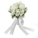 thumbnail image 2 of Ramos de boda ramo de flores artificiales de seda para novia, boda, fiesta e iglesia, color blanco, 2 of 10