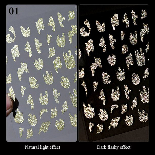 1 unidad de pegatinas 3D con purpurina reflectante para uñas, diseño de estrella en polvo plateado, láminas de corazón de amor láser, decoración brillante para manicura, nuevo zhangmengya LED