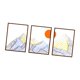 thumbnail image 1 of Arte de pared de metal Macarena 3 piezas montaña dibujo lineal minimalista Azul amarillo, 1 of 8