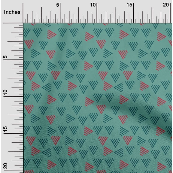 oneOone Viscose Chiffon Fabric Triangle Block Decor Fabric Printed BTY 42 Inch Wide