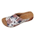 thumbnail image 3 of Mostsola Womens Slide Sandals Flag Print Slip on Shoes Summer Dressy Slippers Outdoor Walking Shoes, 3 of 9