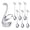 A, variant on Stainless Steel Coffee Spoon Set, Decorative Swan Base Holder with 6Pcs Leaf Spoons, Swan Spoon Fork Holder, Decorative Teaspoon Set for Home Kitchen, Coffee Station, Dessert Serving Gifting