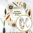 thumbnail image 3 of Designart "Wanderlustn Beige II" Floral Round Mirror Wall Decor Bohemian - Large Beige Round Bathroom Mirror - Round Mirror - 29" x 29", 3 of 6