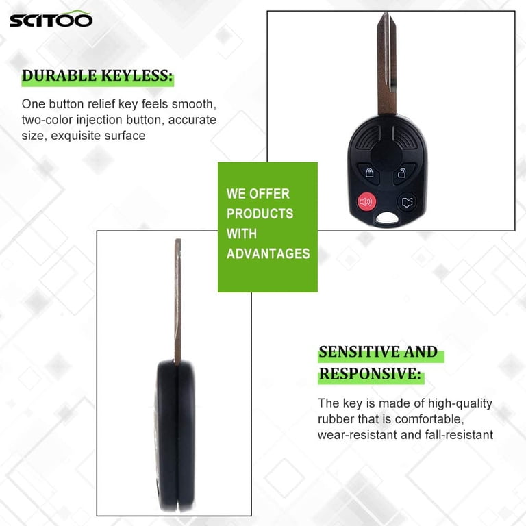 SCITOO Key Fob Shell Replacement For BMW (4 Buttons) - Uncut Case Compatible With 2012-2016 M4, M5, 5 Series, 7 Series, X3