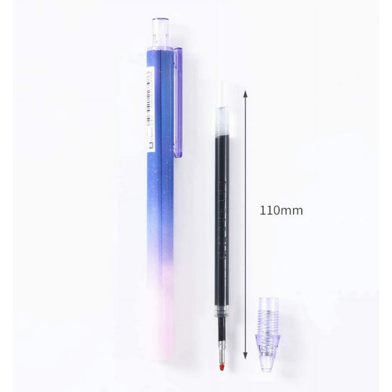 Retractable Pens Black Ink Gel Pens Set Roller Ball 0.5 MM Fine Point Pens  for Girls Students 12 Pcs (Galaxy) 