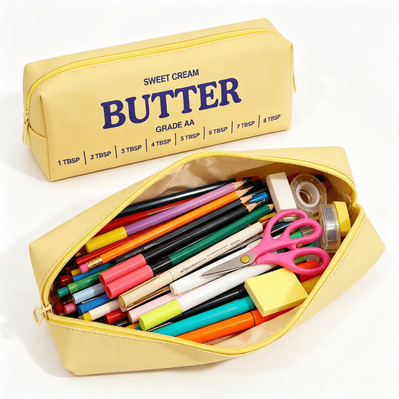 Clearance Butter Pencil Case, Soft Pencil Pouch for College S*chool Supplies, Pencil Box with Zipper for Teens G*irls B*oys Adults, Back to S*chool Essentials Gift