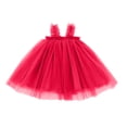 thumbnail image 4 of CAICJ98 Toddler Summer Tutu Tulle Dress Baby Girl Strap Floral A Line Dress for Girls Sleeveless Beach Butterfly Sundress Hot Pink,3-4 Years, 4 of 4