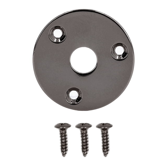 Metal Guitar Jack Socket Plate With Mounting Screws, Look, For Electric Guitars, Basses And More