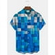 thumbnail image 4 of Camisa de hombre nueva con estampado a cuadros, manga corta, estilo cubano, hawaiano, de gran tamaño, para fiestas de verano, unisex, para hombre, 4 of 4