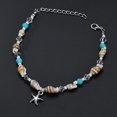 thumbnail image 4 of Trayknick Conch Shell Faux Turquoise Beaded Starfish Charm Lady Anklet Ankle Bracelet Silver, 4 of 7