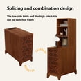 thumbnail image 5 of MDQMD Brown End Table with Shelves and Charging Station,Slim Tall Side Table with 3 Drawers for Living Room,Bedroom, 5 of 9