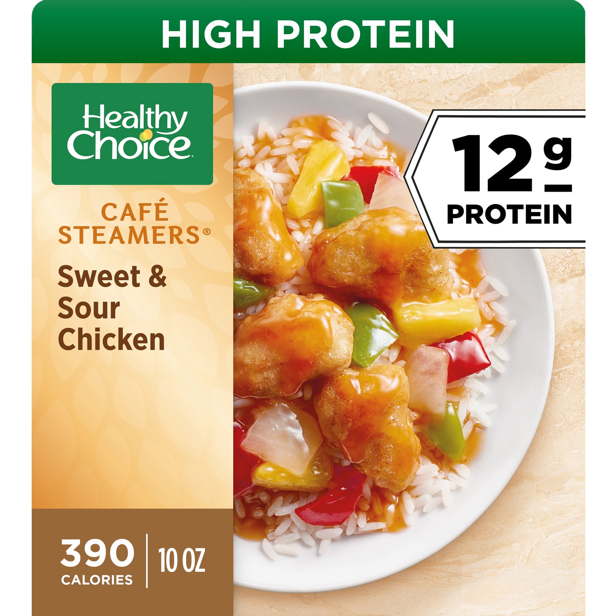 Healthy Choice Cafe Steamers Sweet & Sour Chicken, High Protein Frozen Meal, 10 oz. Bowl