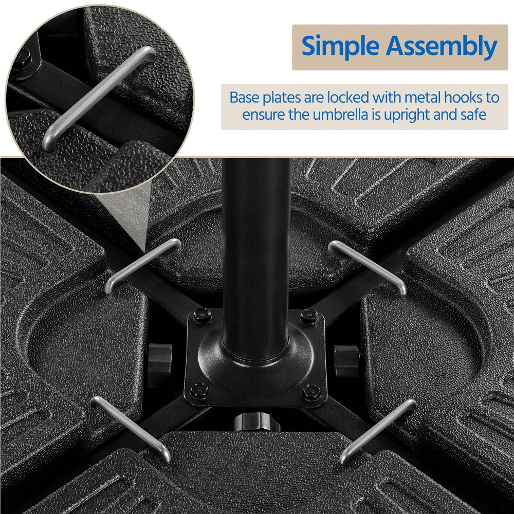 Renwick 52L Fillable Patio Umbrella Base for Cantilever Umbrellas, Set of 4, Black
