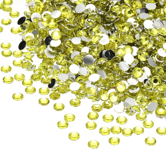 10000-Pack Resin Flatback Rhinestone, 3mm Flat Back Rhinestones Crystals Bulk for Crafts/Clothes/Nail Decoration [Lemon Yellow]