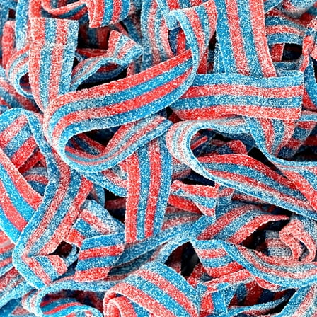 Candy Retailer Sour Candy Belts (1 Lb, Blue & Red Raspberry)