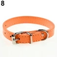 thumbnail image 2 of Flmtop Chien Chat Chiot Mignon Faux Cuir Couleur Pure Réglable Cou Boucle Collier Orange, 2 of 9