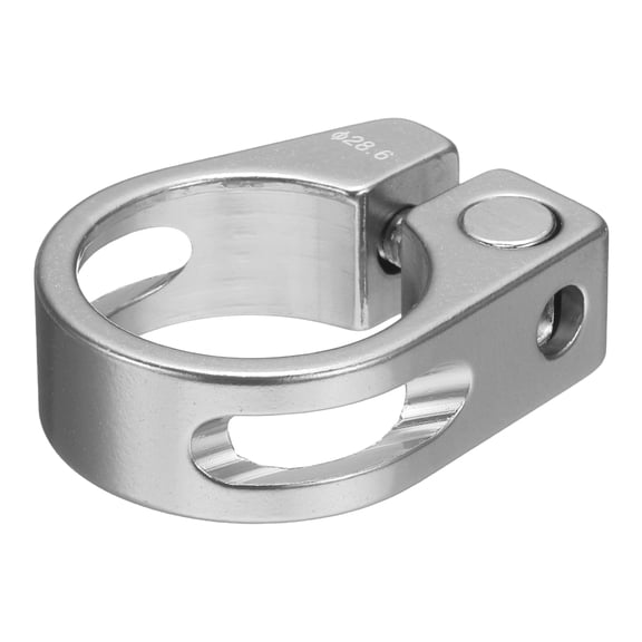 Uxcell Bike Seat Post Clamp 28.6mm Bicycle Locking Ring with M4 Hex Screw, Silver