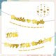 thumbnail image 3 of Set de Decoración para 10º Cumpleaños con Guirnaldas y Banderines Dorados Brillantes, 3 of 7