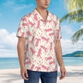 thumbnail image 3 of Sikiie pink Octopus Print Men's Hawaiian Shirt, Summer Beach Button Pocket Short Sleeve T-Shirt,X-Large, 3 of 7
