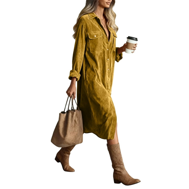 business casual fall dresses Berylove Women Navy Business Casual Dress With Sash Long Sleeve A-Line Satin Tea Length Work Dress, Navy / US20W main image 0