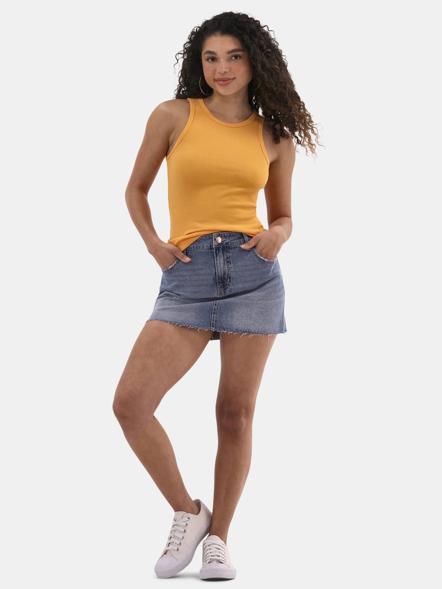No Boundaries Denim Mini Skirt, Women's