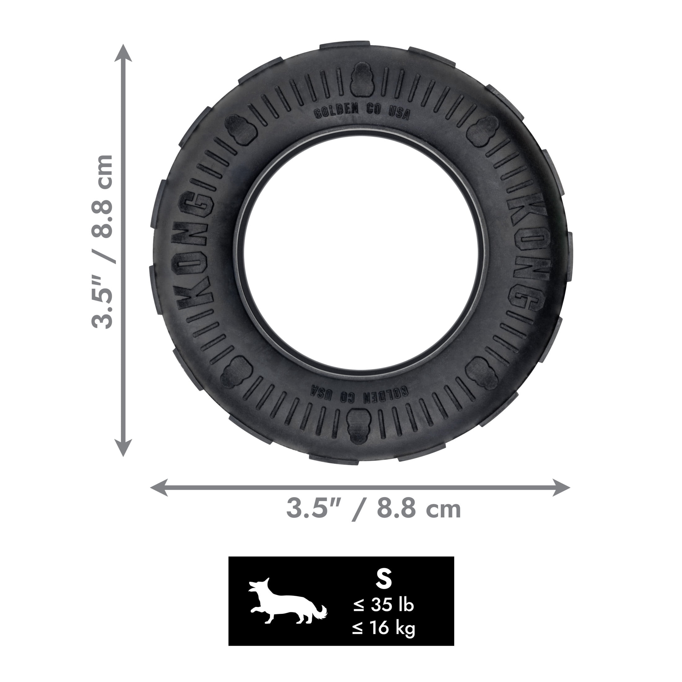 KONG® Extreme Tire Durable Dog Toy, Black, Small, for Dogs Up to 20 lbs