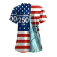 thumbnail image 4 of enyan 4th Of July Shirts Women American Flag Wos Hawaiian Shirt Short Sleeve 3D Graphic Shirts Tropical Holiday Beach TShirts,Blue,L, 4 of 6