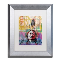 Trademark Fine Art "Sitting Bull 2" Canvas Art by Dean Russo, White Matte, Silver Frame