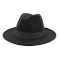 thumbnail image 2 of Sombrero Fedora de para hombre - Gris oscuro Sunnimix Sombrero de fieltro, 2 of 6