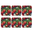 thumbnail image 2 of Bingfone Vintage Strawberry2 Leather Drinks Coasters With Set Of 6,Suitable For Home Kitchen,Coffee Cup Coasters Home Gift, 2 of 9