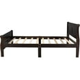 thumbnail image 3 of Hassch Wooden Platform Bed Frame Queen Size Mattress Foundation Sleigh Bed, Espresso, 3 of 10