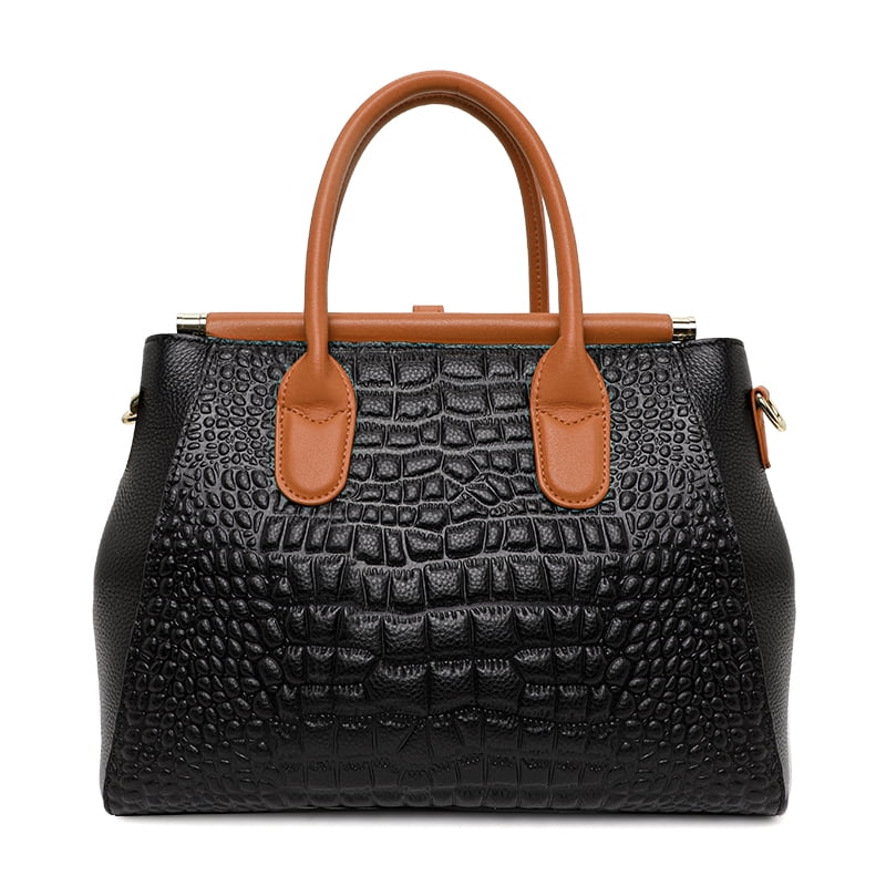 Genuine leather crocodile snake-print women's handbag 2025 detachable shoulder strap large capacity single shoulder strap