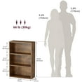 thumbnail image 3 of ALISENED 3-Tier Shelf Bookcase, Open Storage Bookshelf, 23.6“ × 9.4” × 35.2“, Storage Organizer Shelving for Home Office, Livingroom and Bedroom, Rustic Brown, 3 of 8