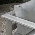 thumbnail image 5 of Rashad Outdoor Aluminum Loveseat and Coffee Table Set with Cushions, Silver and Light Gray, 5 of 6
