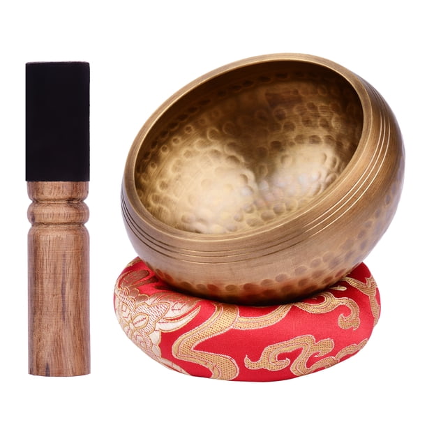 Juego de cuencos tibetanos para cantar con sonido de metal hecho a mano de 9,5 cm/3,7 pulgadas