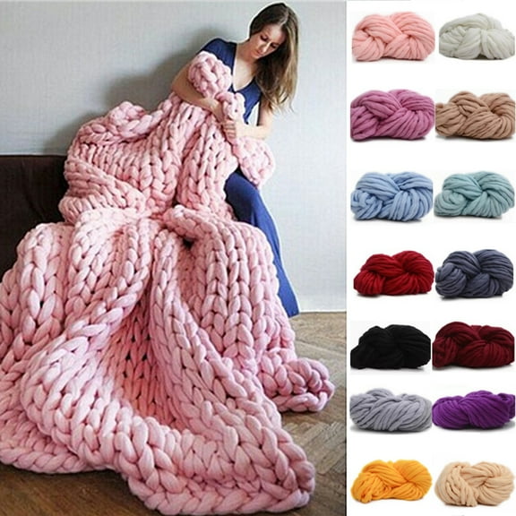MyBeauty 250g Fashion Super Bulky DIY Hand Knitting Blanket Hats Warm Giant Thick Yarn