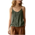 thumbnail image 2 of Uaswgudfs Women's Button Down Spaghetti Strap Tank Tops V Neck Loose Fit Casual Summer Cami Shirts, 2 of 6