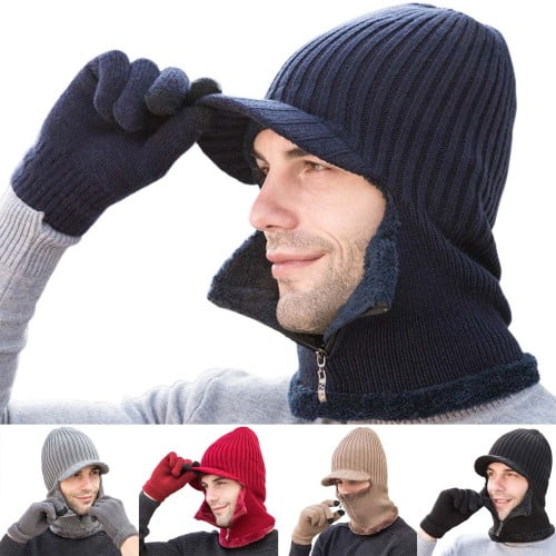 Men Windproof Winter Warm Neck Fleece Balaclava Hat Ski Face Mask Hood Cap US 