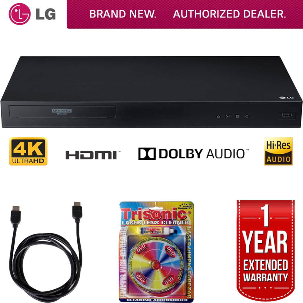 LG UBK80 4k Ultra-HD Blu-Ray Player w/ HDR Compatibility + 6ft
