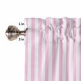 thumbnail image 5 of Half Window Curtain 36 Inches Long, Pink White Stripe Window Treatment Curtain Drapes, Modern Minimalist Geometric Striped Small Tier Curtains for Bathroom Over Sink, 27.5"x36", 2 Panels, 5 of 7