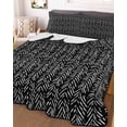 thumbnail image 3 of Quilts Twin Size, Black White Striped Soft Comforter Bedding Set for Bed, Abstract Modern Art Irregular Stripe Lightweight Quilted Bedspread with Pillow Cover(2 Pieces) for All Season, 68x86 Inch, 3 of 6