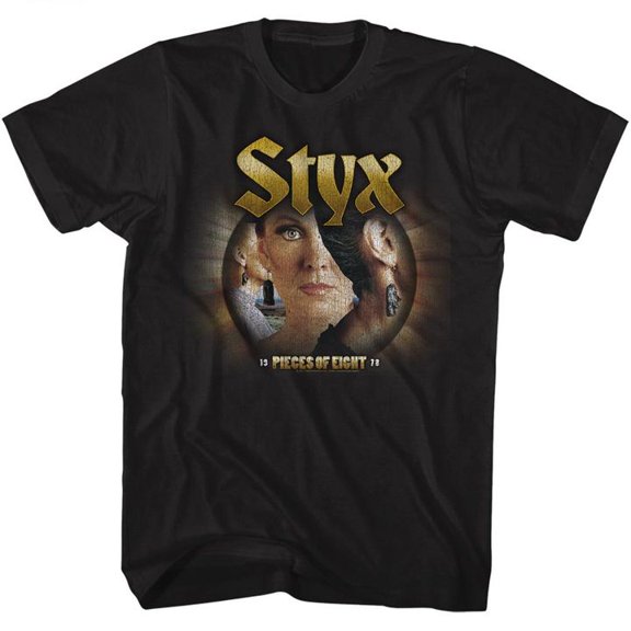 Styx Pieces Of Eight Black Adult T-Shirt Lt