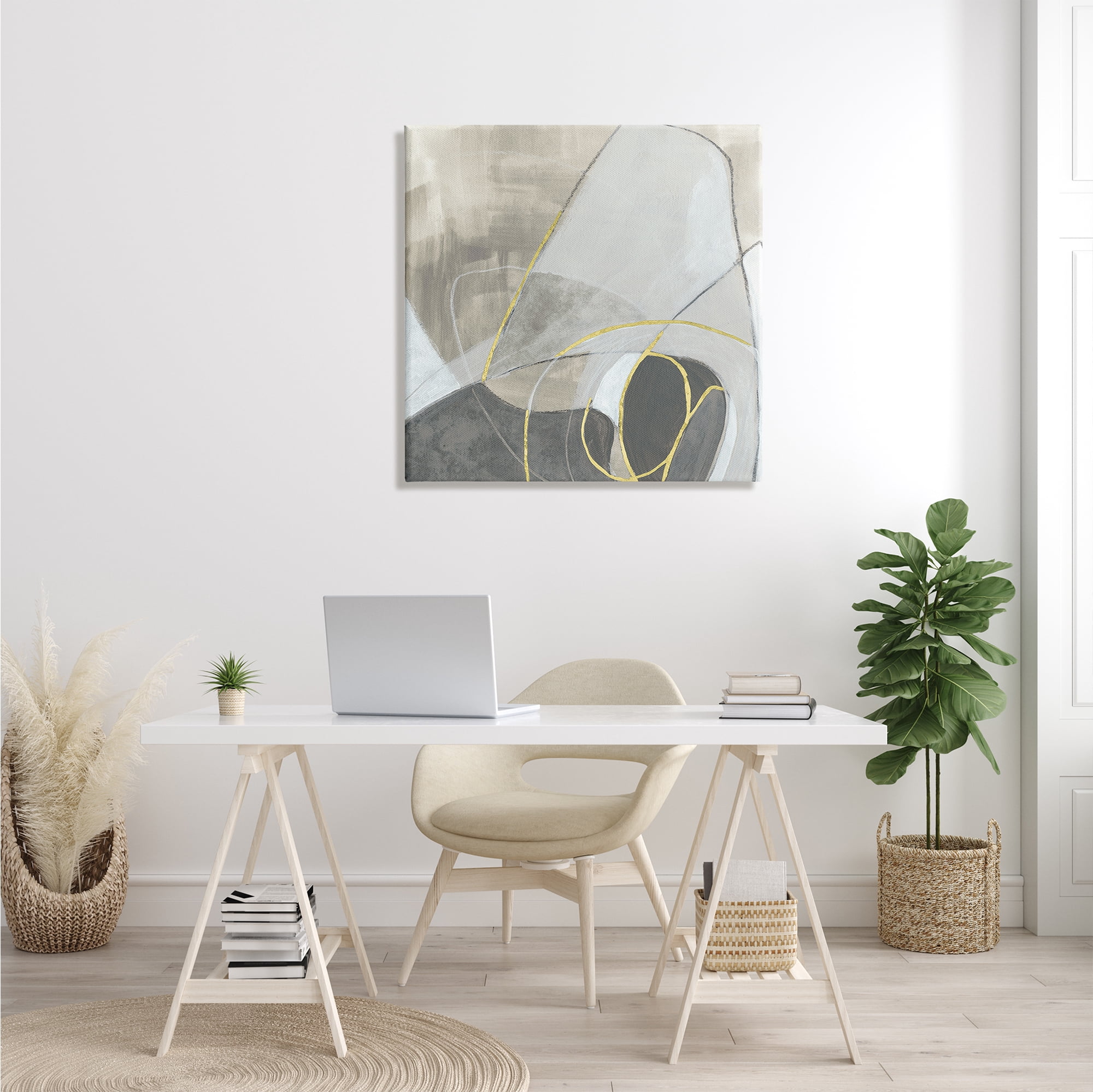 Stupell Industries Busy Rocky Landscape Abstraction Organic Circular Shapes Abstract Painting Gallery Wrapped Canvas Print Wall Art, 30 x 30