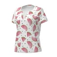 thumbnail image 2 of Naloa Watermelon Print T-Shirts Short Sleeve V Neck Tees for Women Fashion Tops Trendy Lightweight Soft Casual Summer Outfits Clothes, 2 of 5